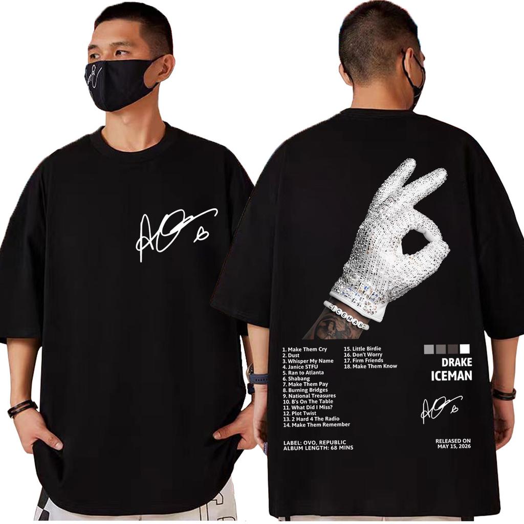 Rapper Drake Iceman Album Merch Maglietta Uomo Donna Abbigliamento Hip Hop Moda Maglietta Estiva Casual Cotone Manica Corta Magliette