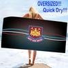 West Ham United FC Logo Print Beach Towel, Large Soft Quick Dry Towel for Beach Camping Swimming