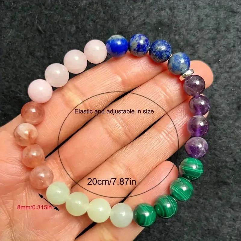 1ks Nádherný černý krystalový módní přírodní kámen barevný korálkový náramek pro muže a ženy, párty, šperky