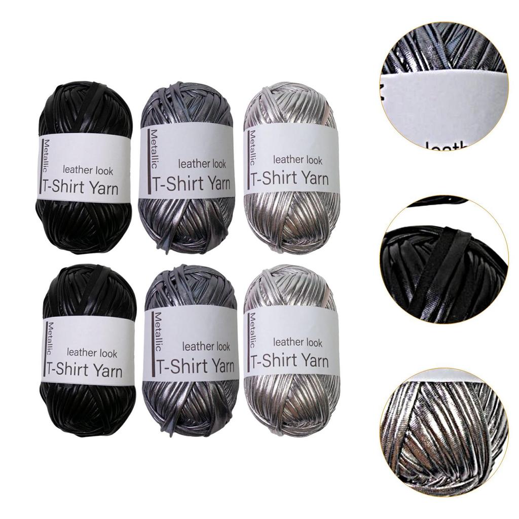 Metallic T-shirt Yarn Hand Knit Yarn Easy Carrying Soft Sewing Accessories