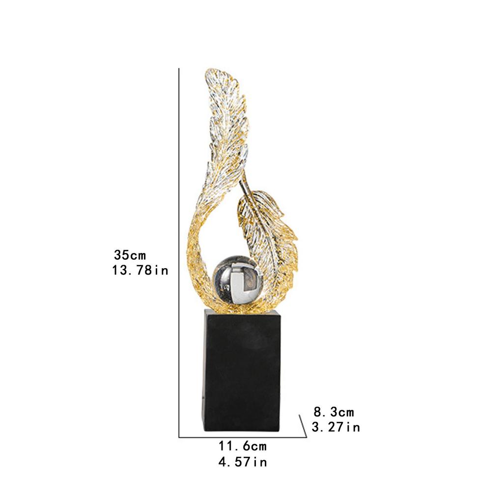 Feather Figurine, Decorative Ball Sculpture for Office And Home Display