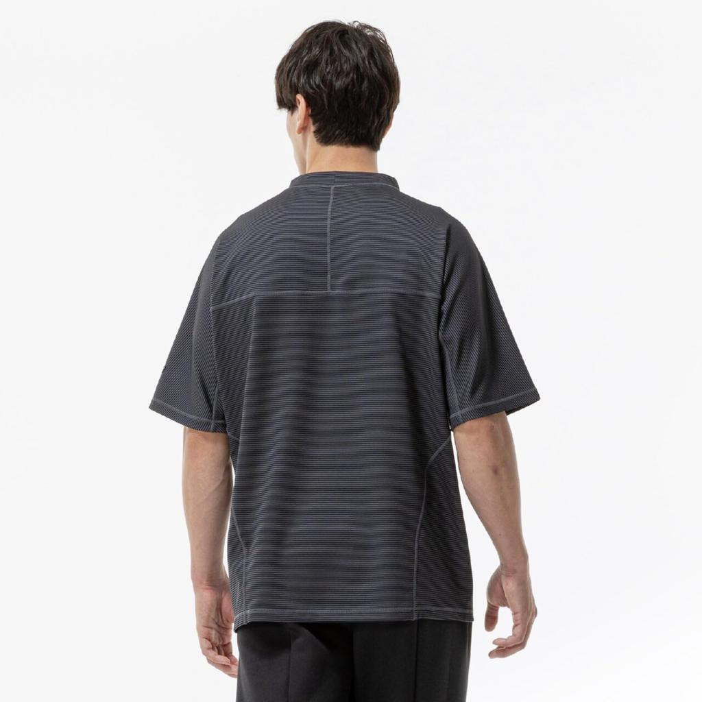 Training Wear Stretch Stripe Stretch 32MAD003 Unisex Black 2XL [Mizuno] T-Shirt
