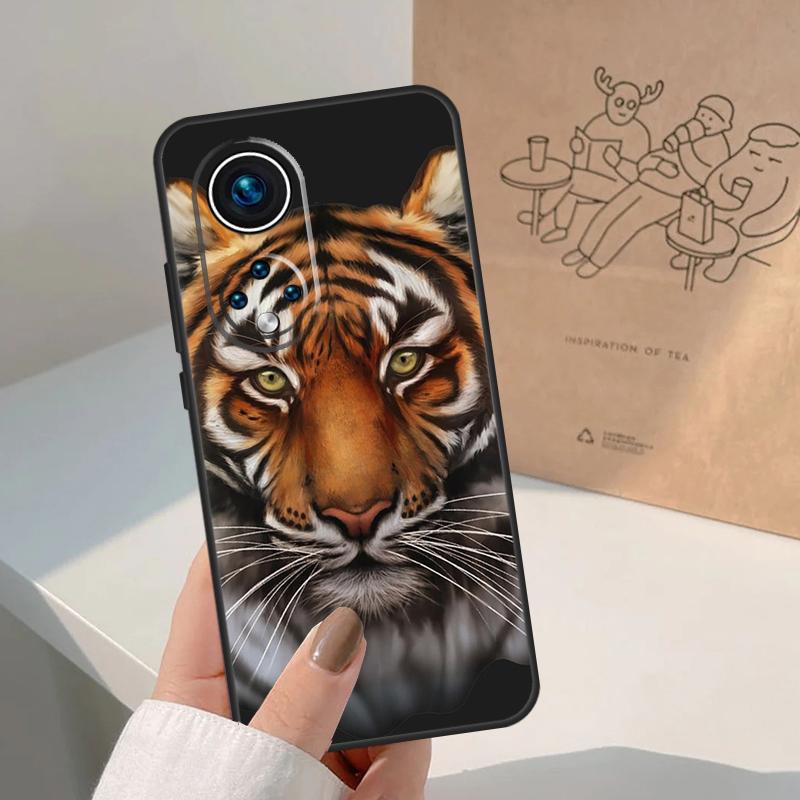 Animal Tiger For Huawei P20 P30 P40 P60 Pro P Smart Nova 9 5T Honor 70 90 50 Magic5 Lite X7a X9a X8a Case