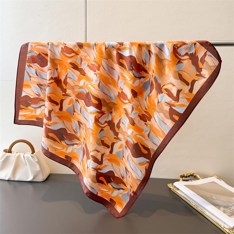 2026 New Spring Summer Women Scarf Silk Print Satin Scarves Shawl Headband Hijab Bandana Wrap Bufanda Fashion 70*70cm