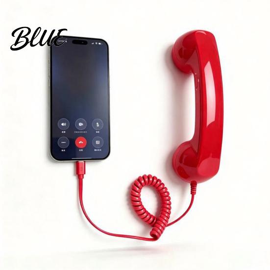 3.5mm Telephone Handset Vintage Receiver for Cell Phone, Type-C Wired Handheld Phone Retro Handset, Universal Smartphone