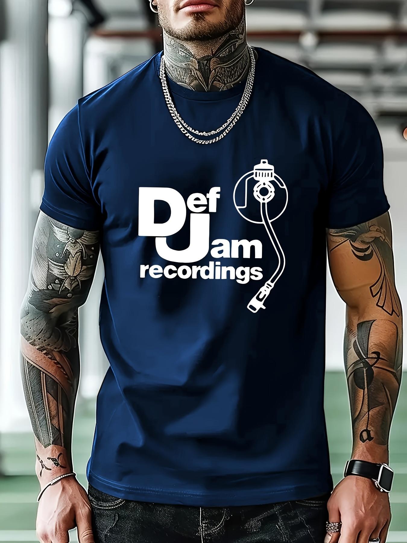 Casual Athletic T-shirt with DJ Def Jam Recordings Graphic M