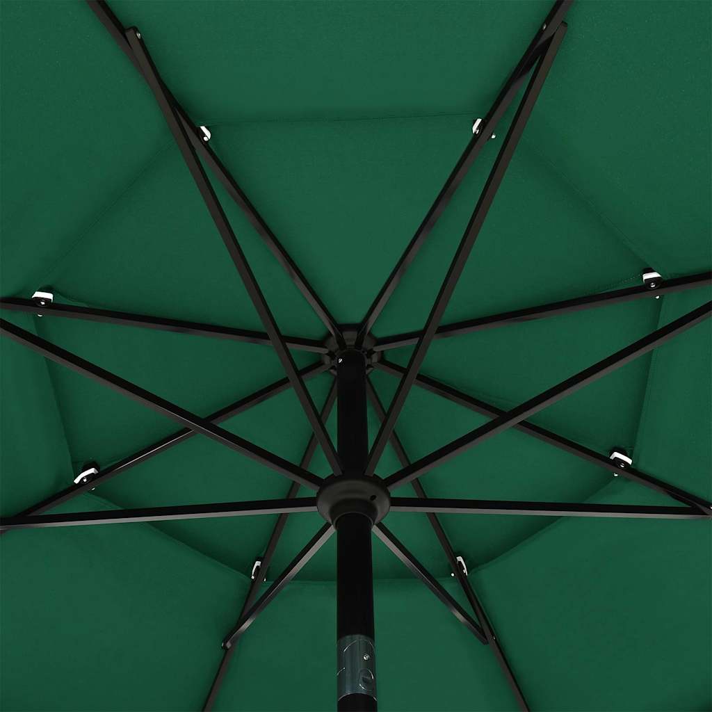 3 Layer Green Sun Umbrella with Aluminum Pole 3.5 m