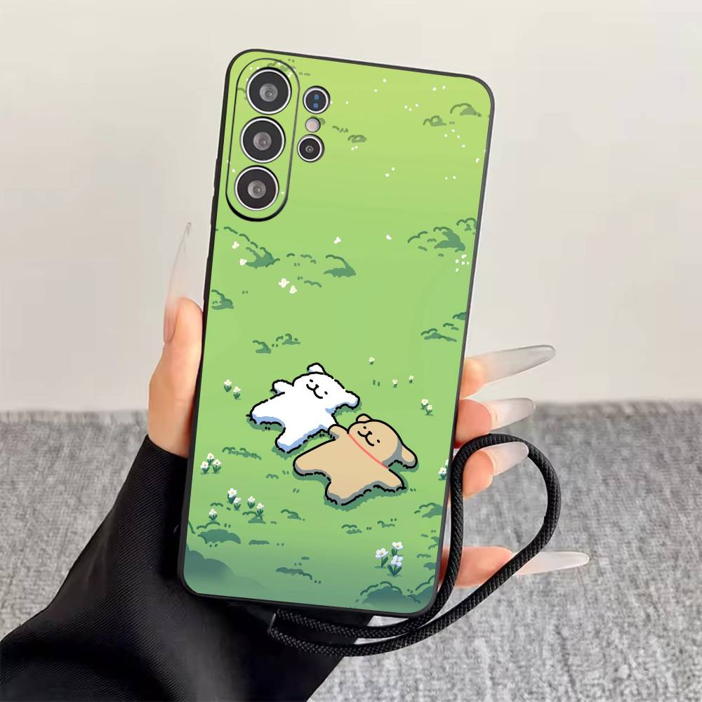 

Line-art cartoon puppy Phone Case For Samsung S25,S24,S21,S22,S23,S30,Ultra,S20,Plus,Fe,Soft Silicone Black Cover Samsung S26Plus