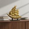 Smooth Sailing Boat Statue Housewarming Gift Feng Shui Wealth Ship Light Elegant Design Sailboat