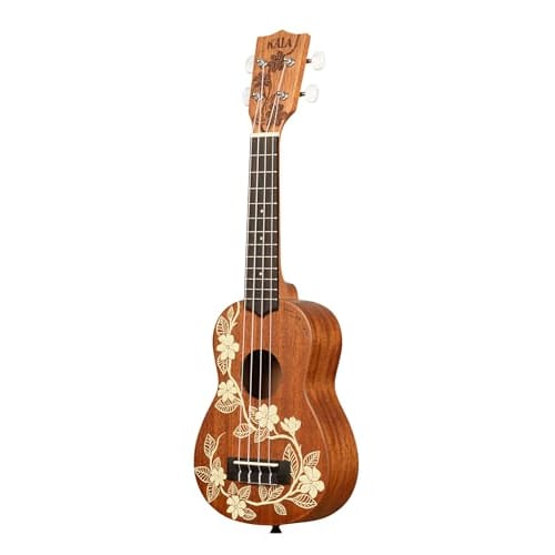 KALA The Voyage Collection Mahogany Body Soprano Ukulele (KA-GARDENIA-S_W/BAG) with Gig Bag