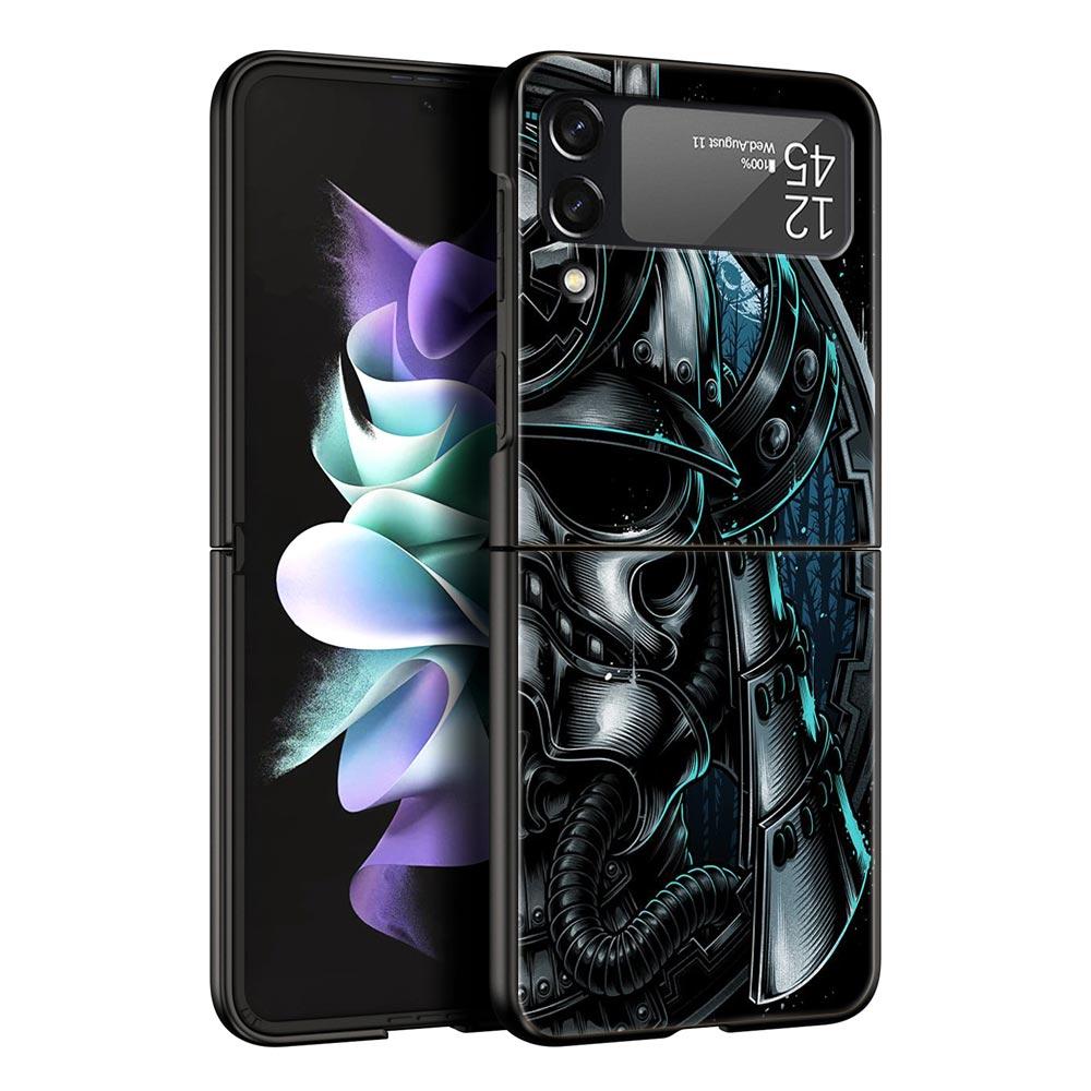 Etui na telefon Samurai Oni Mask dla Samsunga Galaxy Z Flip 3 4 5 Składana obudowa Dla Samsunga Z Flip3 Flip4 Twarde PC Fundas Pokrowiec Bumper