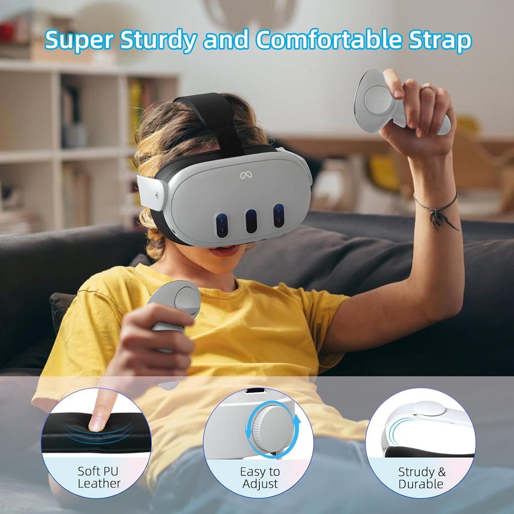 Head Strap Compatible with Oculus Quest 3,Meta Quest 3 Accessories Adjustable Elite Strap Replacement for Enhanced Comfort Support and Gaming