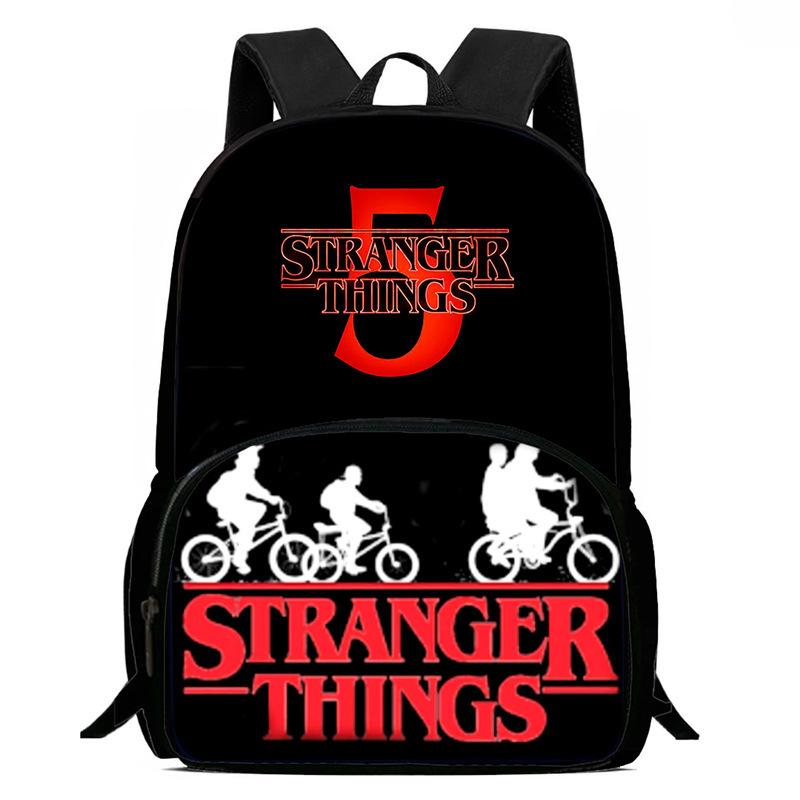 Stranger Things Printed Backpack Stranger Things5 Student School Bag Cartoon Lightweight Front Bag Backpack