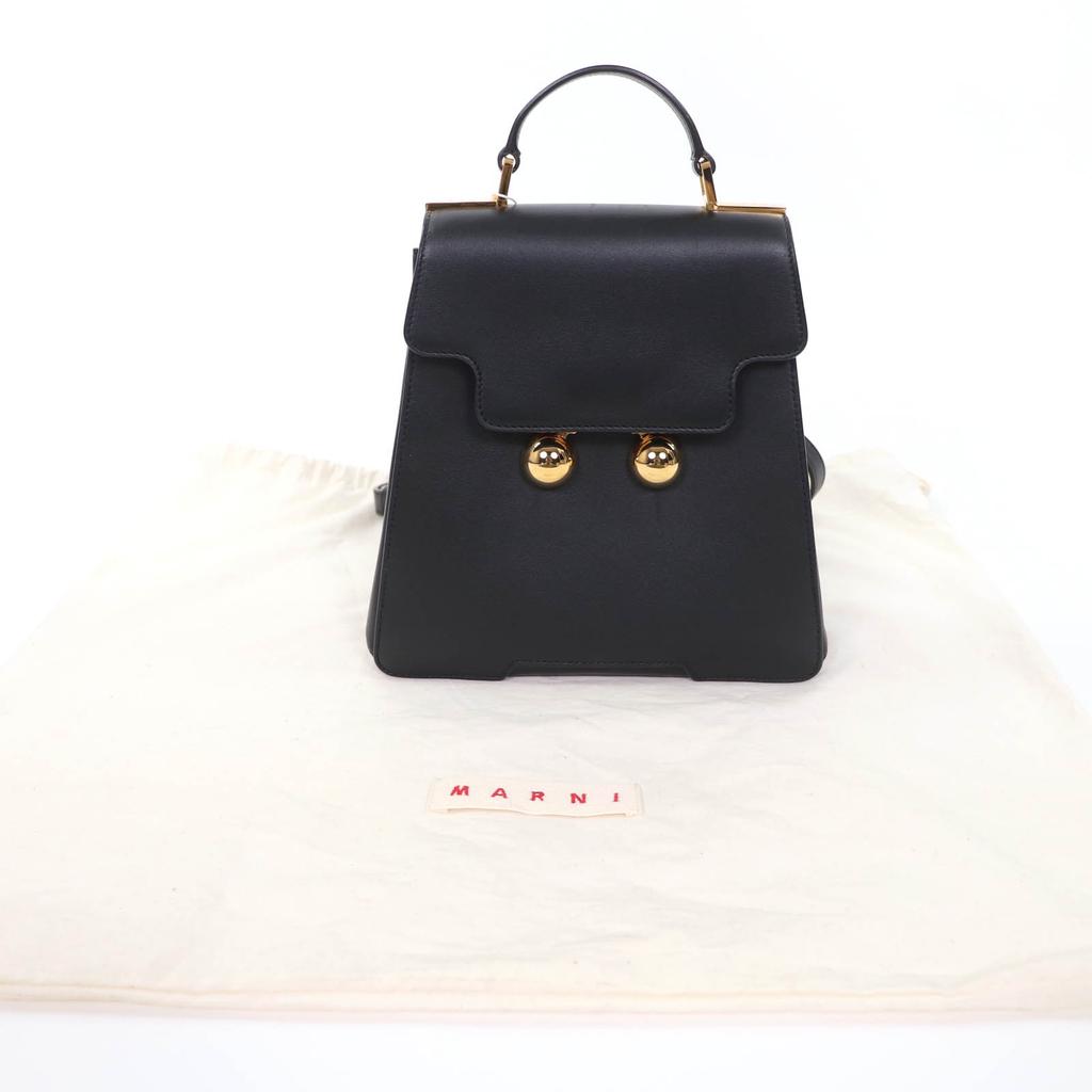 Excellent MARNI Handbag Trancaloo 2-Way Mini Backpack black leather ZAMP0018U0 Used