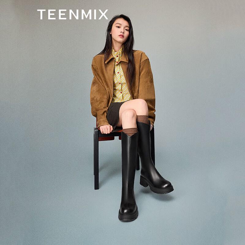 TEENMIX Women s V-Neck Knight Boots 38