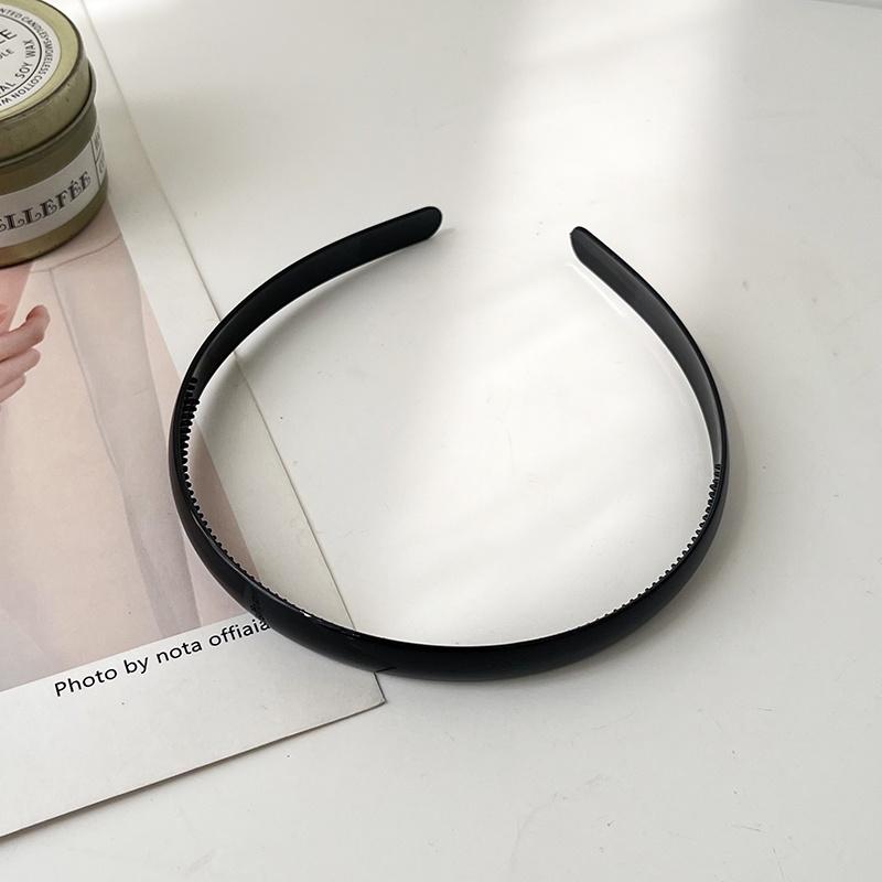 Black Series Headband Korean Style Practical Simple Face Wash Non-Slip Toothed Pressure Hair Hair Band Plastic Hair Accessories