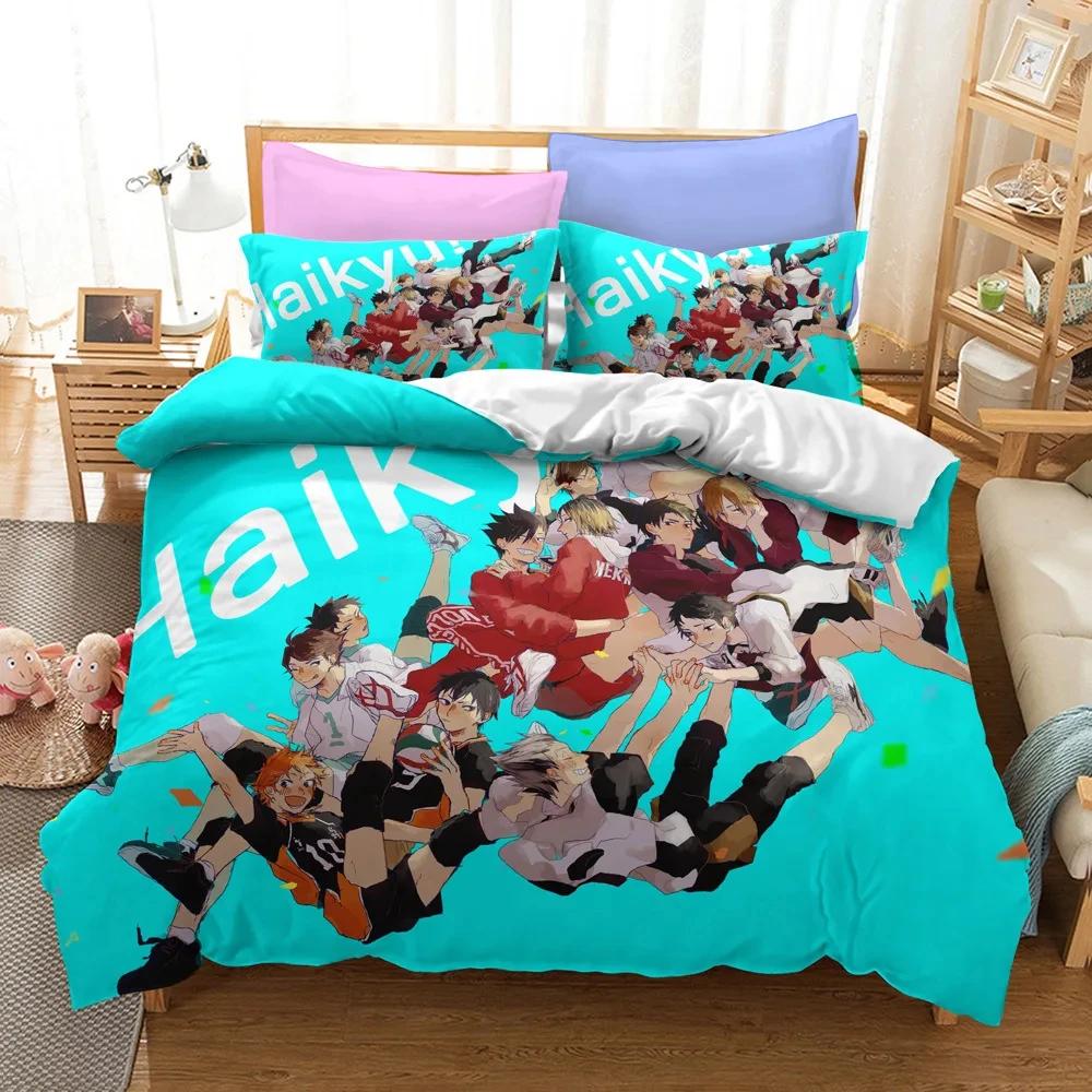3D Print Anime Volleyball Haikyuu Bedding Set Duvet Cover Bed Set Quilt Cover Pillowcase Comforter King Queen Size Boys Adult