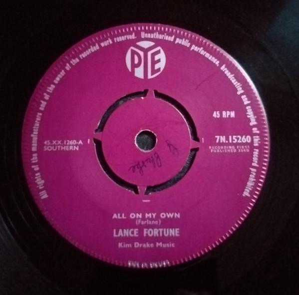 7inch Record LANCE FORTUNE - All On My Own 7N15260 Pye Records 1960 UK Rock Used