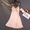 Ice Silk Pajamas Women's Summer Thin Suspender Nightdress Summer New Pure Lust Sexy Lace with Chest Pad Suspender Skirt