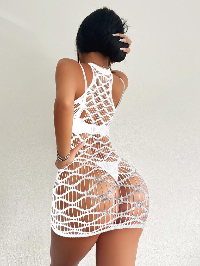 Sex underwear hip skirt foreign trade women's sexy black hollow mesh coat jacquard perspective w667