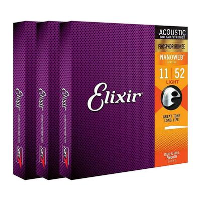 Für Elixir Akustikgitarrensaiten Phosphorbronze LIGHT 12-53 16002 16027 GZW