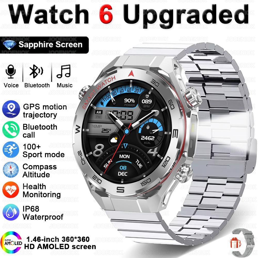 New Bluetooth Call Smart Watch Men Heart Rate Health Monitoring Altitude Air Pressure Detection LED Flashlight Smartwatch