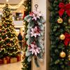 Christmas Wreath for Front Door European Wall Hanging Vine, Artificial Garland Weather Resistant Festival with Plastic Decor, Festive Home Ornament,