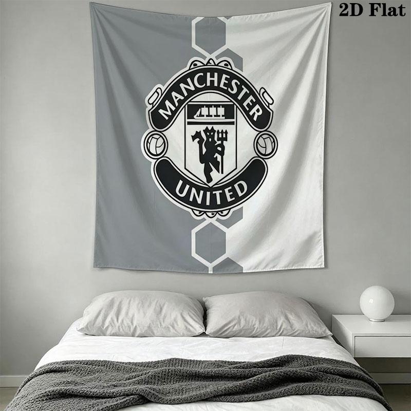 Man Utd M Wall Hanging Printed Fabric Blanket Decorative Tapestries for Bedroom Living Room Home Decor