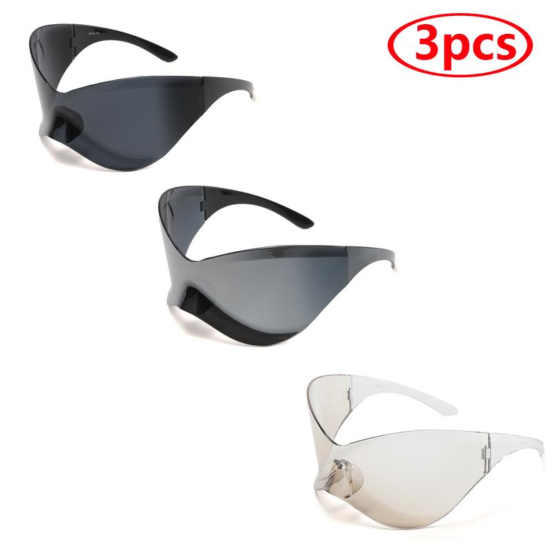 Protective Glasses New Oversized Y2K Punk Rimless Sunglasses Women Men Brand Designer Shades Hip Hop Sport One Piece Sun Glasses