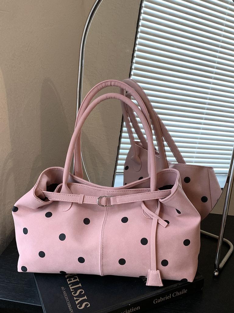 Vintage Tasche mit Punktmuster für den täglichen Gebrauch mit Magnetverschluss und Handytasche
