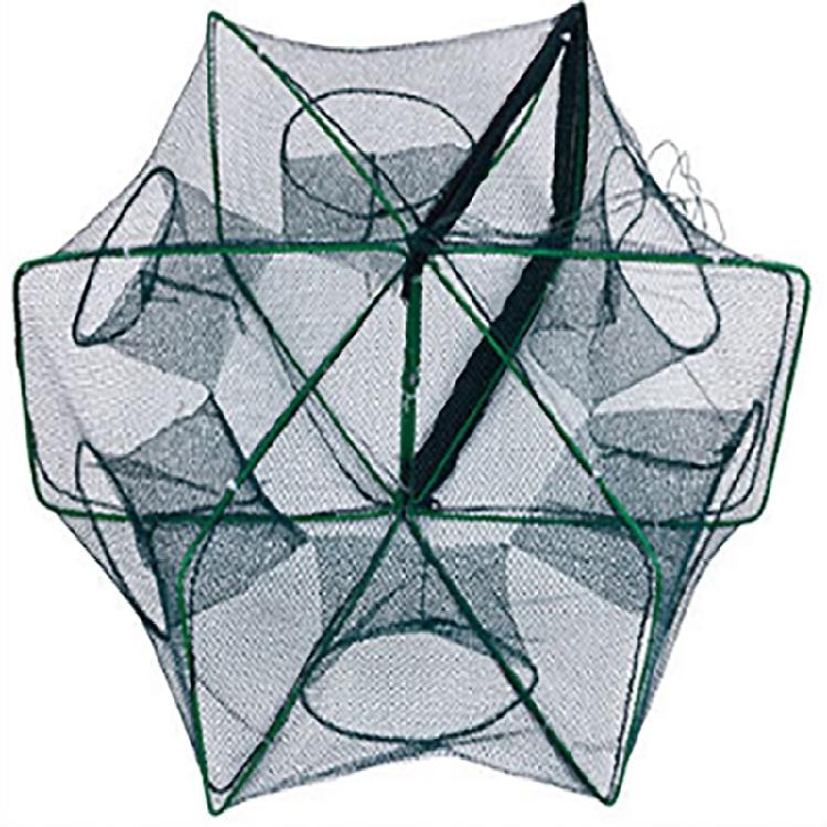 6/8 Hole Folding Fishing Net Automatic Fishing Trap Net Shrimp Cage Fish Baits Mesh Net Foldable Fishing Fish Trap Cage