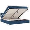 Ottoman Bed with Mattresses & LEDs Blue 200x200 cm Fabric