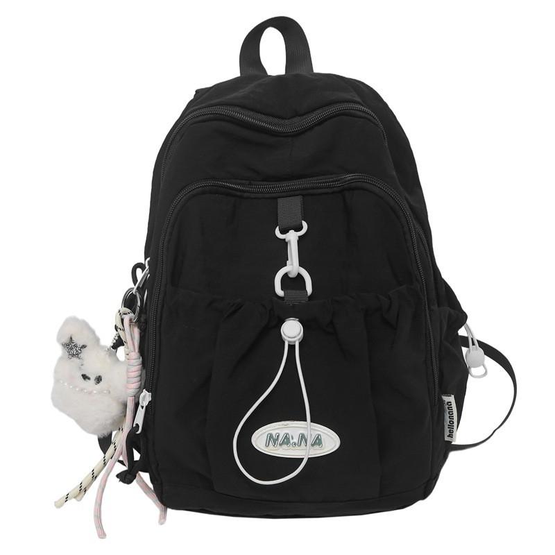 

Canvas School Backpack For Middle School Students With Large Capacity And Comfortable Archshaped Straps For Boys And Girls чёрный