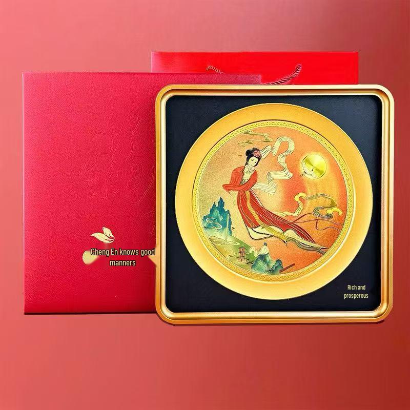 Chang e Moon Desktop Ornament with Gold Leaf 3D Pixiu Wealth Tree - Perfect Business Gift
