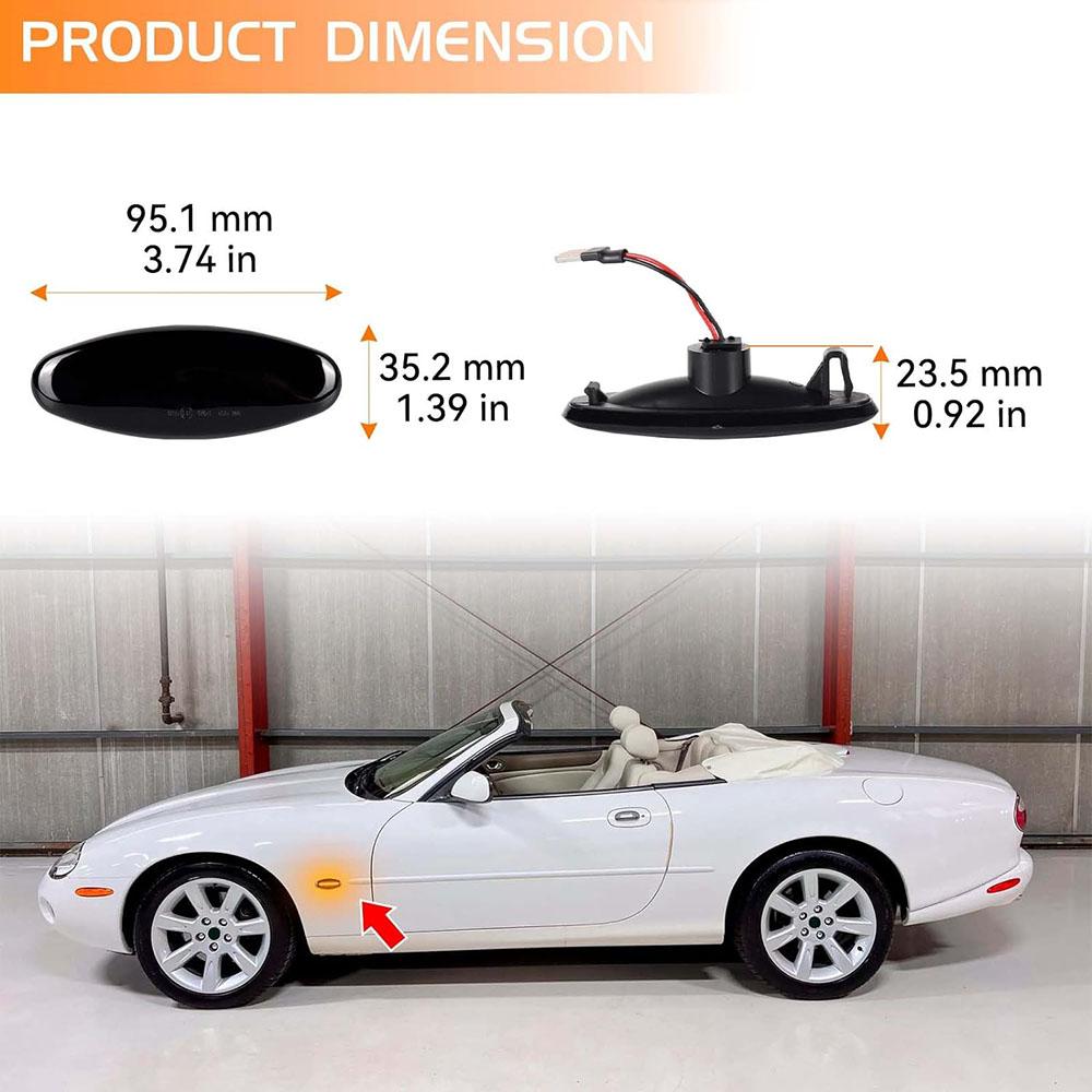 1Pair LED Dynamic Side Marker Light Indicator For Jaguar XK8 S-Type XJ X350