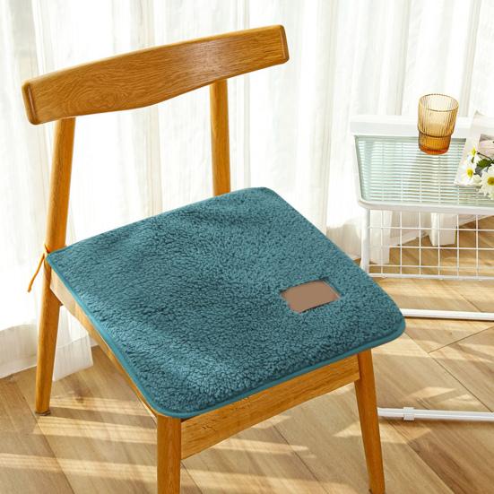 Winter Stuhlkissen Warmes Sherpa Anti-Rutsch mit Befestigungsbändern Quadratische Form Büro