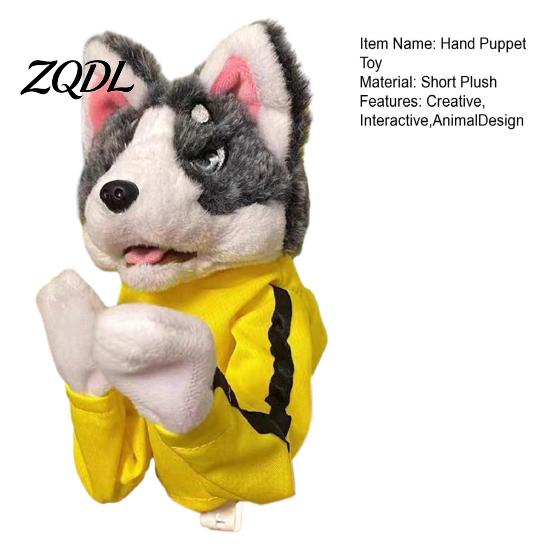 Interactive Dog Toys Boxing Husky Hand Puppet, Animal Fighting Glove Toy with Sound Active Engagement Pet Supplies Effects, Puppets Kung Fu Gloves for