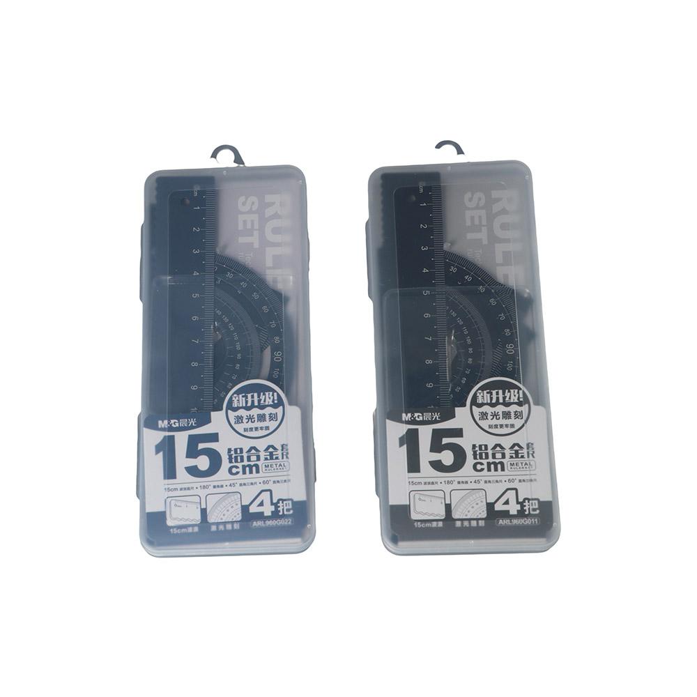 Compass Measurement Aluminium Ruler Set Drafting Supplies Examination Stationery Metal Rulers