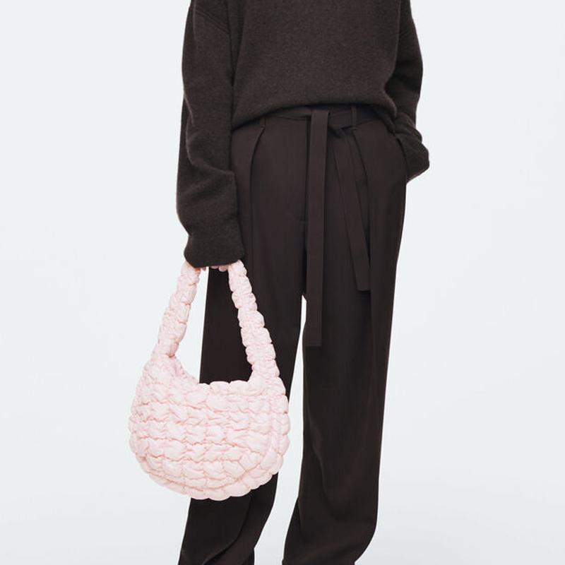 New COS Polyester Cloud Bag, One Shoulder Handbag Regular Women's Pink 916460020