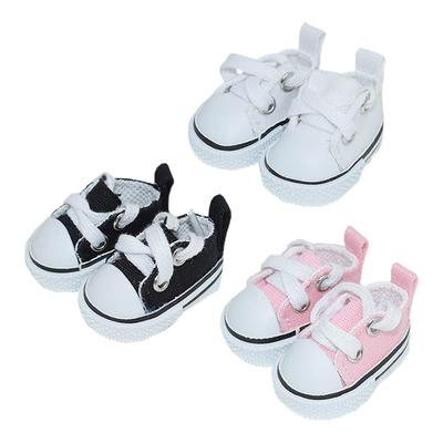 Niannyyhouse 15cm Doll Shoes for Plush Toys, 3-Piece Cotton Doll Shoes Set, Canvas Shoes, Baby Doll Shoes, Approx. 4.5cm Long, Dress-Up (c-1)