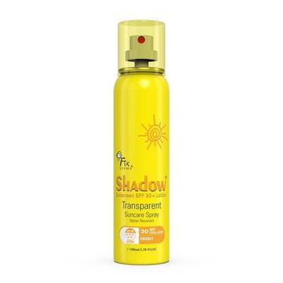 Fixderma Shadow Sonnenschutzlotion LSF 30+, transparentes Sonnenschutzspray | Sonnenschutzschutz LSF 30 | nicht fettend und wasserfest – 100 g