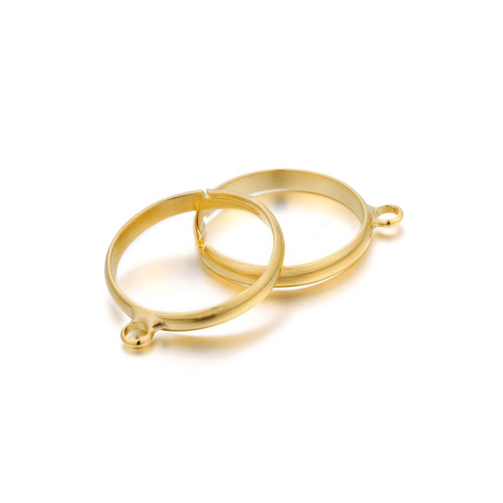 20ks/šarže Nastavitelné nastavení prázdného kroužku s otvorem pro DIY módní kroužky Příslušenství pro výrobu šperků Zjištění