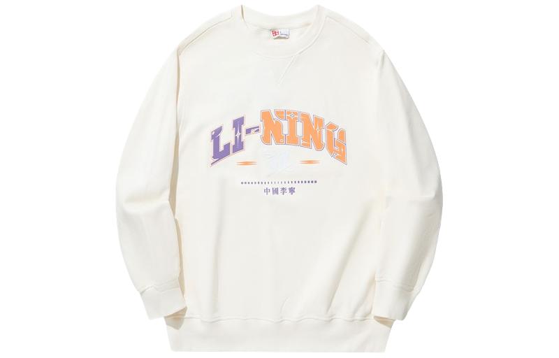 Li Ning Sweatshirts Unisex Ecru Crew Neck Moderate Other AWDU343-1 L
