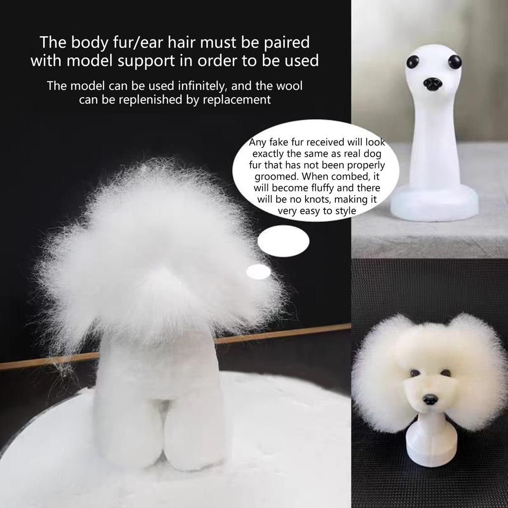Realistic Synthetic Pet Hair Practice Dog Head Model For DIY Dog Grooming School Training And Styling Techniques Props
