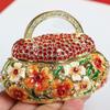 Elegant Alloy Enamel Flower Basket Decorative Jewelry Box With Traditional Craftsmanship