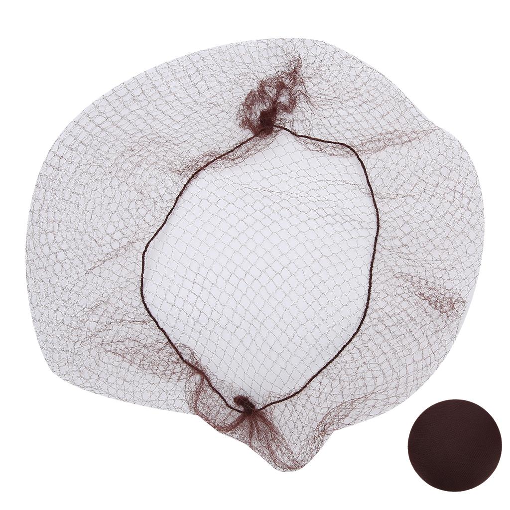 144pcs Hairnet Nylon Disposable Wig Cap Breathable Hair Mesh Net for Home SalonDark Brown
