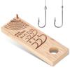 2PCS Wooden Fishing Gauge Ruler Lightweight Fish Hook Ruler Fish Hook Contrast Ruler Fish Fly Tying