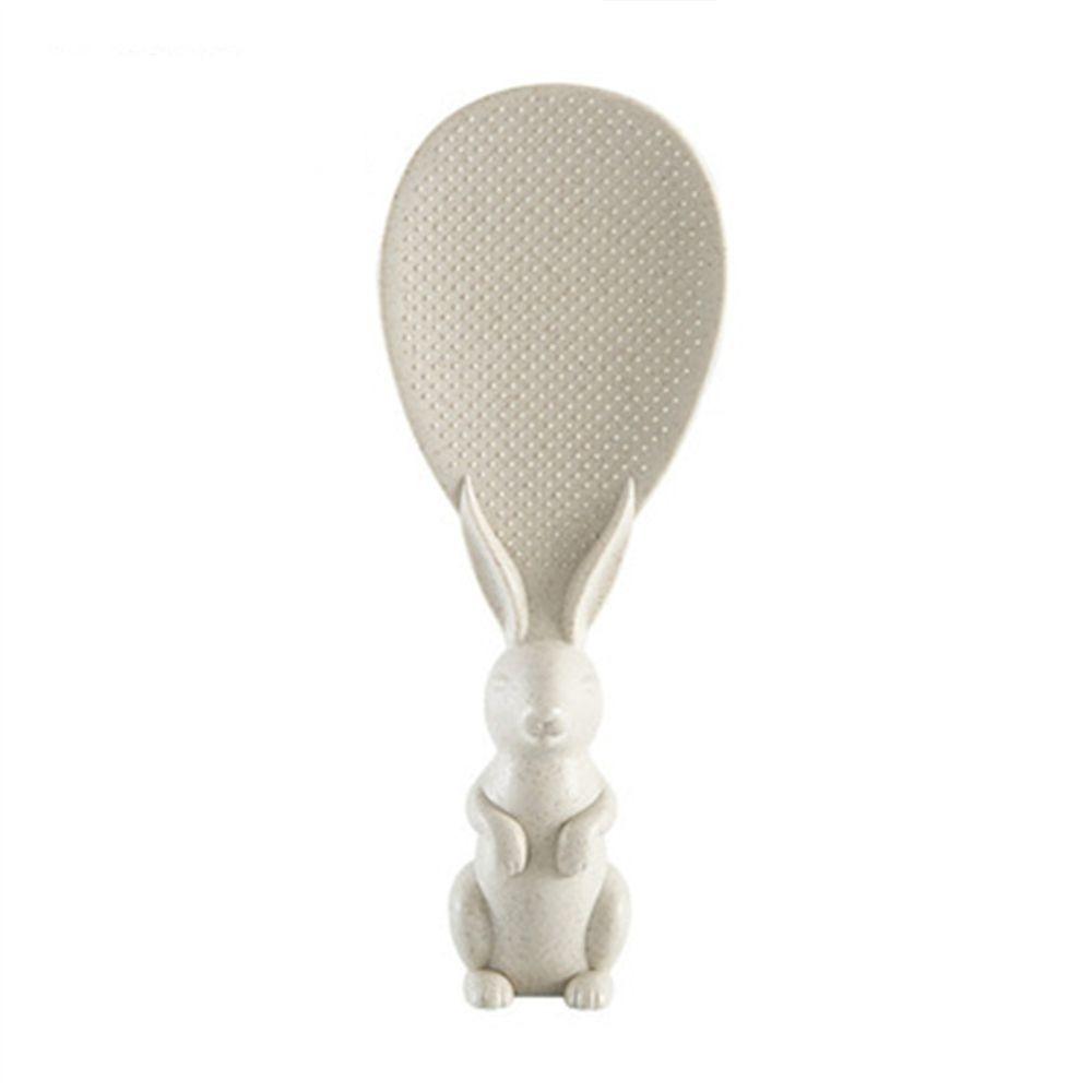 Plastic Wheat Straw Rice Spoon Cute Rabbit Rice Shovel Hot Rice Spoon  Home Kitchen