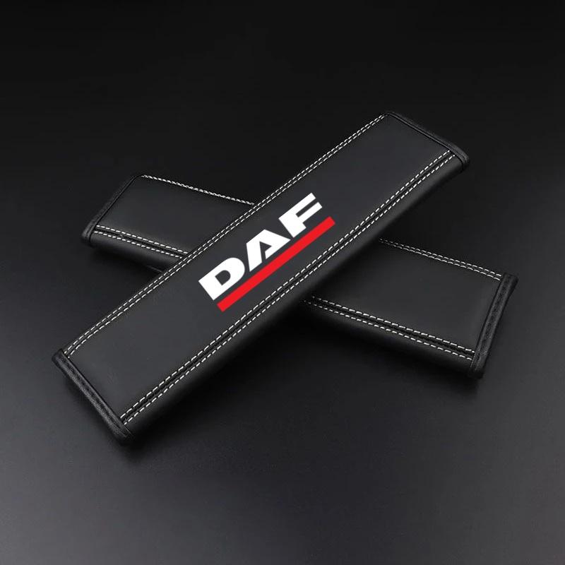 2Pcs Car Accessories for DAF Truck XF 105 106 CF85 360 460 MX11 EURO 6 Nappa Leather Seat Belt Shoulder Cover Protection