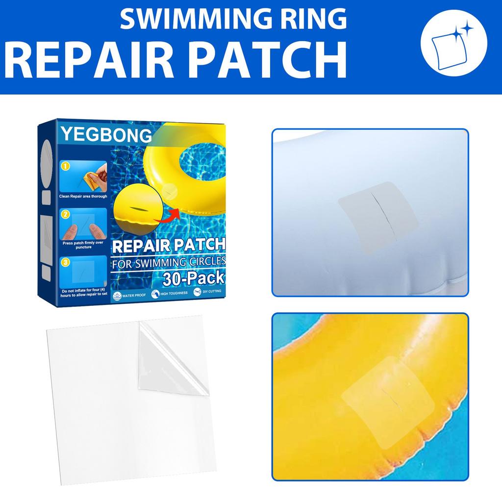 30pcs Self Adhesive PVC  Patch Quick Fix Tape Swimming Ring Patches 